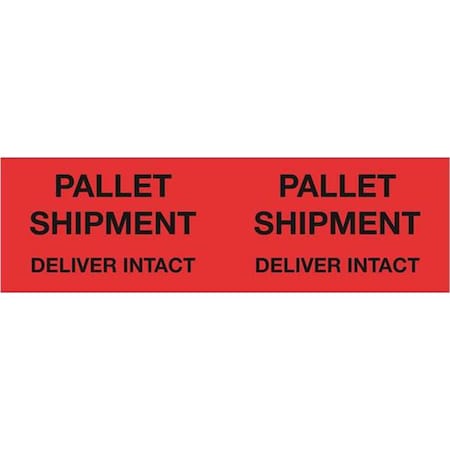 Bondad 3 x 10 in. - Pallet Shipment - Deliver Intact Fluorescent Red Labels - Roll of 500 BO3349941